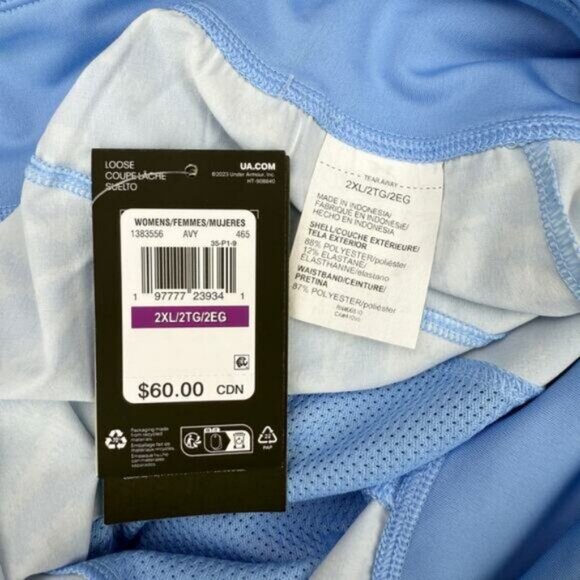 Under Armour Womens Fusion 3" Shorts In Horizon Blue 2XL - Picture 5 of 7